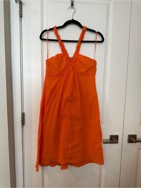 Trina Turk Orange Frayed Strap Dress